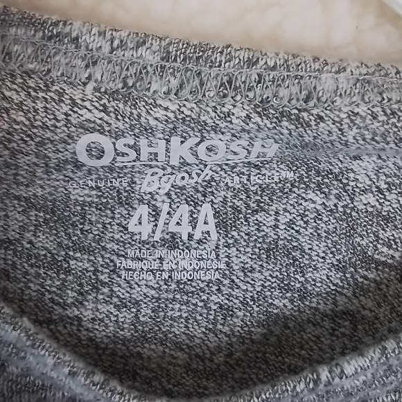 OshKosh Long Sleeve Knit Tee T-Shirt Size 4‎ in Heathered Gray w/ Red - Picture 10 of 10